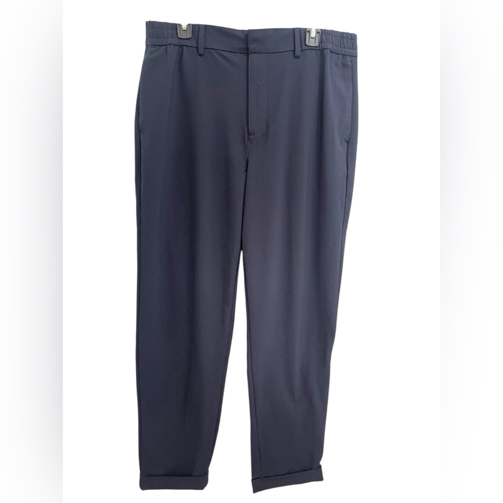 Banana Republic Elastic Waist Drawstring Size 36 Navy Pants Tapered Fit